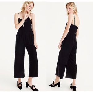 🆕 J. Crew black velvet cropped jumpsuit size 4